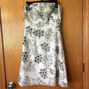 White House black market silk strapless dress 10